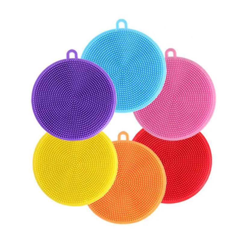 silicone dishwashing brush round brush scrubber dish washing multifunction fruit vegetable scouring pads kitchen cleaning brush 3 j2