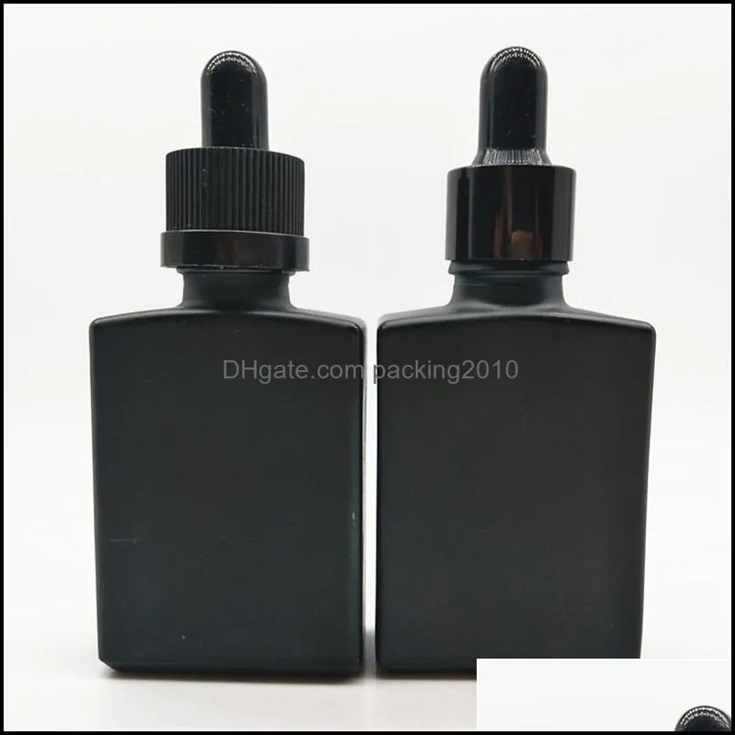 30ml frosting glass perfume bottles solid black square rectangular pipette dropper liquid  oil bottle simplicity 1 1yb m2