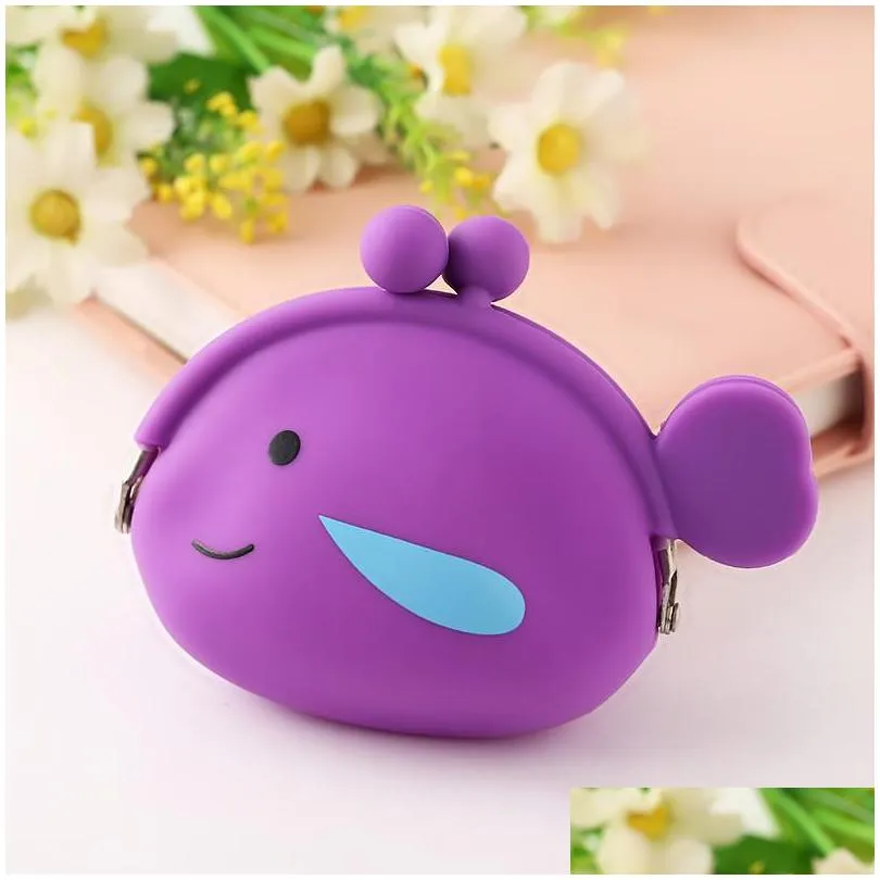 cartoon coin purse silicone fish shape multi color kids wallet child money bag for children day gifts 3 2bs e1