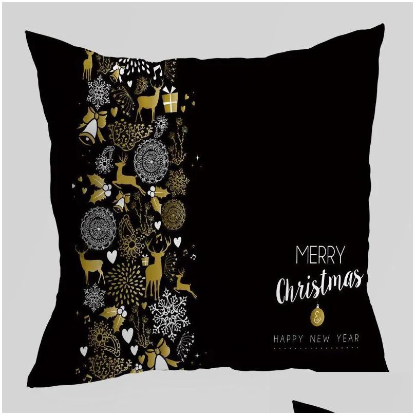 cushion/decorative pillow merry christmas cushion cover black pillowcase decoration home decor xmas ornaments 45cmx 5cm case