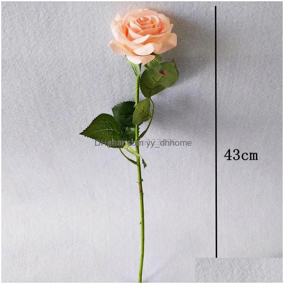 modern artificial flower rose faux floral greenery wedding bouquet home office party decoration