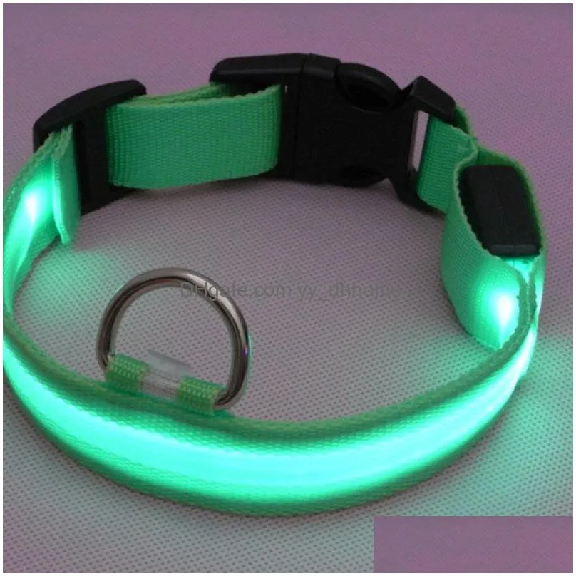 night led flash dog collars dog adjustable safety led light leash puppy dog collars home pet supplies