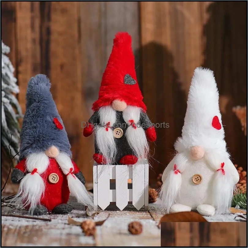 christmas decoration supplies long braid plush doll santa cartoon toy gnome dolls ornaments xmas festive gifts home decor 7 8qy3 d3