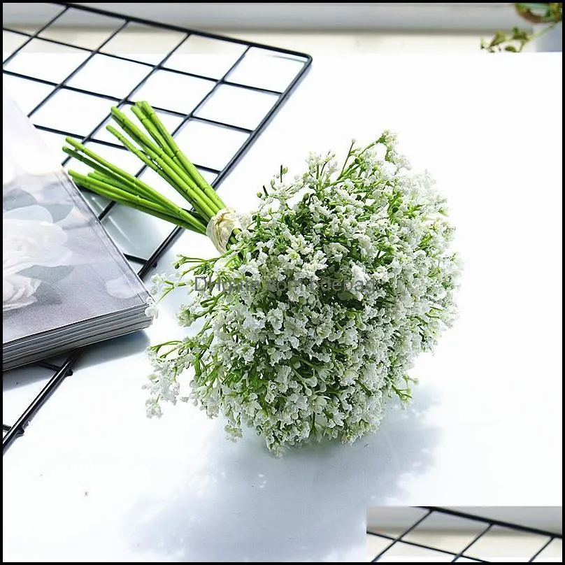 16pcs per set night willow herb babysbreath artificial flowers fake floral wedding home garden party decoration bouquets arrangement flower and plants art 12 5hz