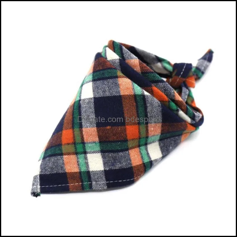 dog apparel triangle bandanas adjustable pet dogs cat neck scarf tie bowtie necktie bandana collar neckerchief dog accessories plaid scar 29
