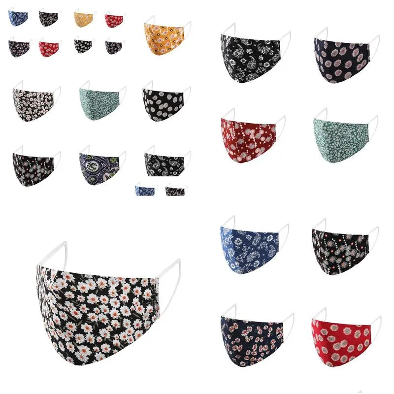 plangi flower printed mouth face masks cotton mascarilla can put filters fashion anti smoke mascherine custom reusable adult children 5nj