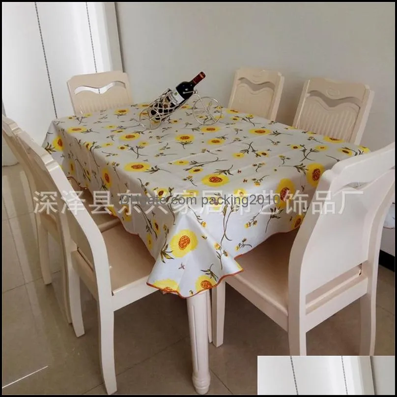 pvc plastic tablecloth lattice flower pattern circular rectangle waterproof oilproof tea table cloths multicolor household goods new 11dx