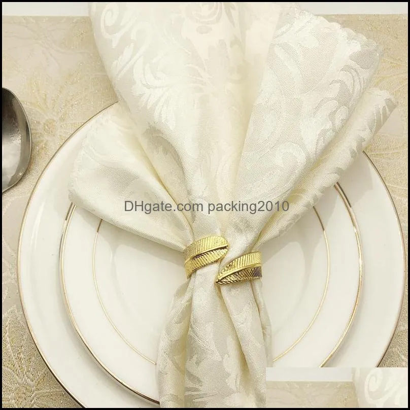 napkins ring golden flowers leaf mat towel hoop swing table creative tables napkin circle grade hotel articles 3 8hw p1