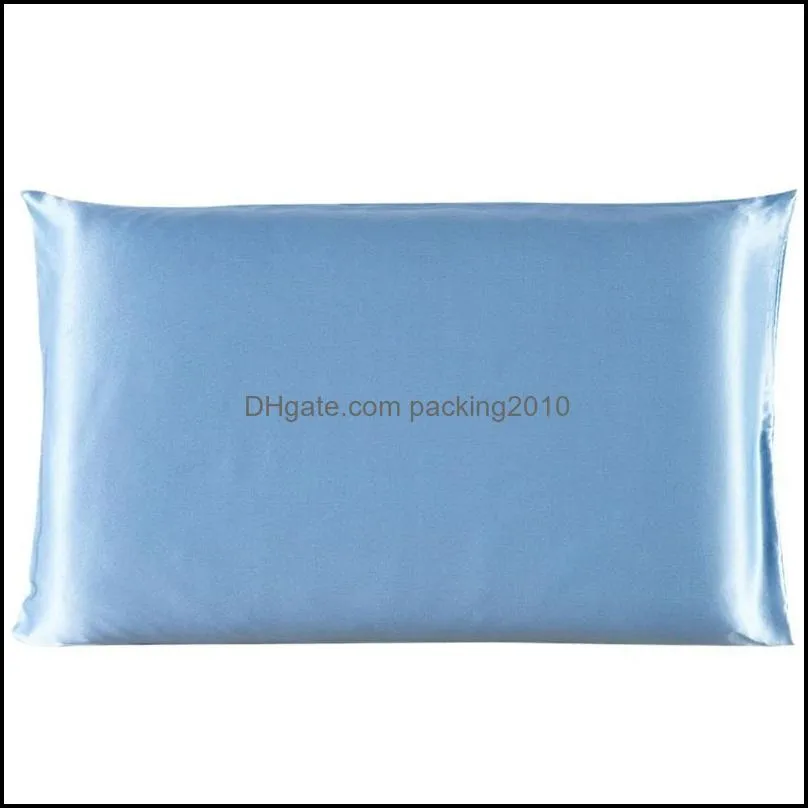 pillow case satin pure color silk cushion single person pillows single packing simplicity cover factory direct selling 7 91xx p1