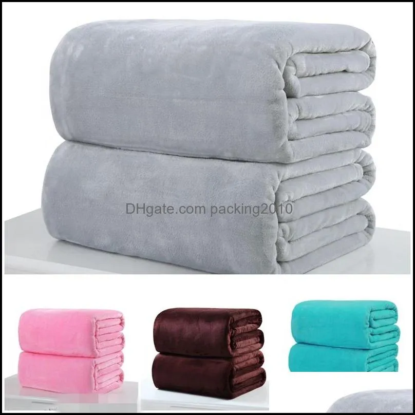 flannel baby blankets solid color throw blanket bedding soft solid sofa siesta air conditioned room belly knee four seasons 12zy d2