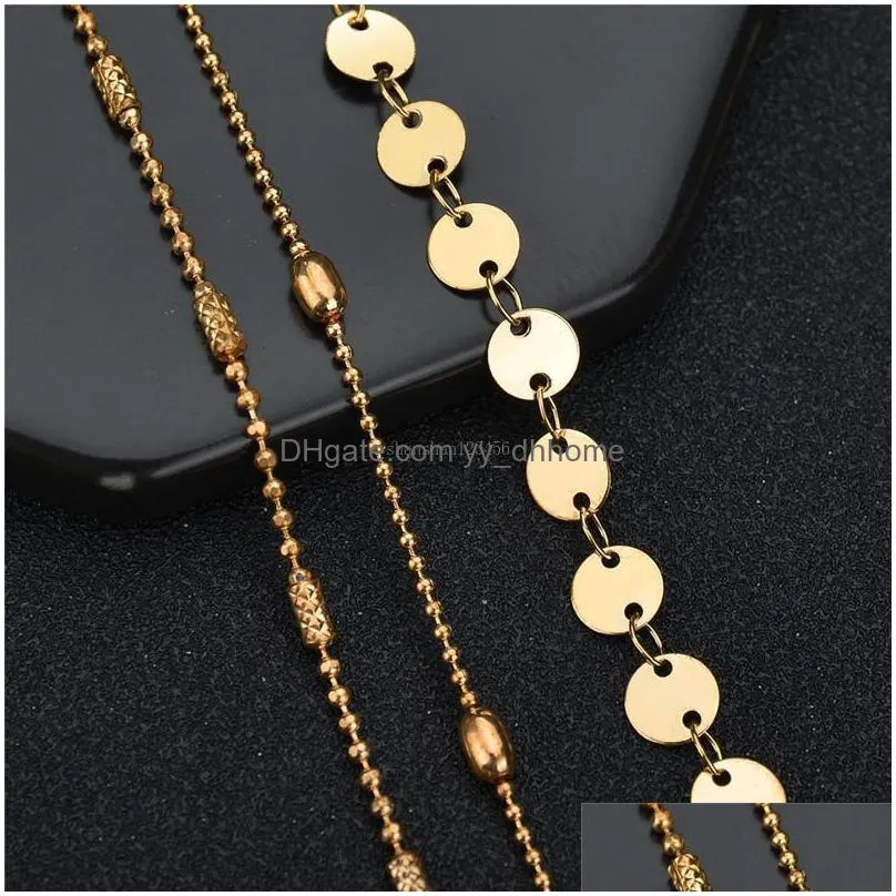 gold coins anklet chain women summer beach multi layer wrap foot chains bracelet fashion jewelry