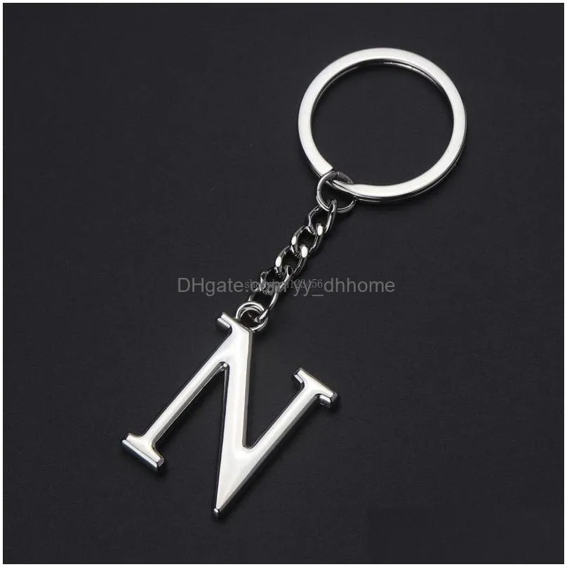 26 english initial key ring metal alphabet letter keychain handbag hangs fashion jewelry
