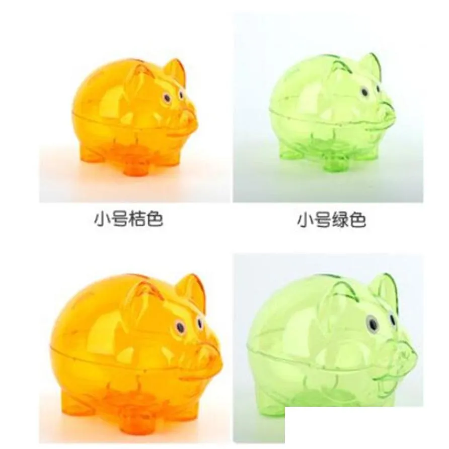 birthday gift money saving boxes cute colour piggy transparent storage jars originality children home case portable 4 1yz m2