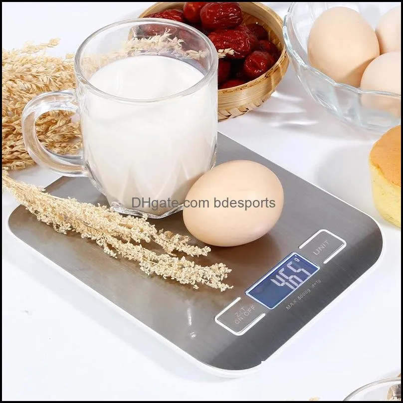 5000g/1g led electronic digital kitchen scales multifunction food scale stainless steel lcd precision jewelry scale weight balan 10 l2