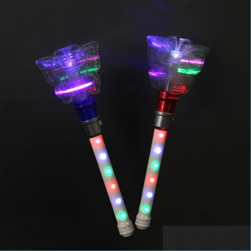 light stick 12 16 lights round ball butterfly rotate colour flash lamp circle vocal concert luminescence magic wand children toys 8 8zh