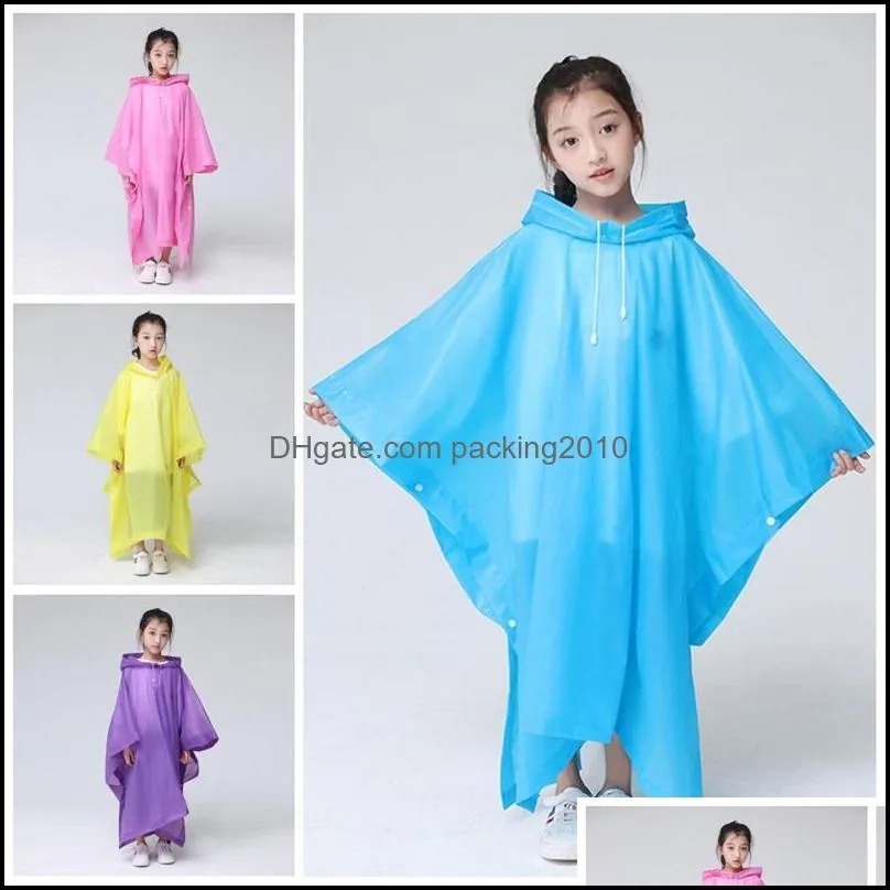 non disposable raincoat plastic clear child traveling hooded poncho rainwear emergency rain wear pure color fast shipping 4 2cj e19