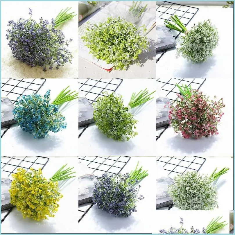 16pcs per set night willow herb babysbreath artificial flowers fake floral wedding home garden party decoration bouquets arrangement flower and plants art 12 5hz