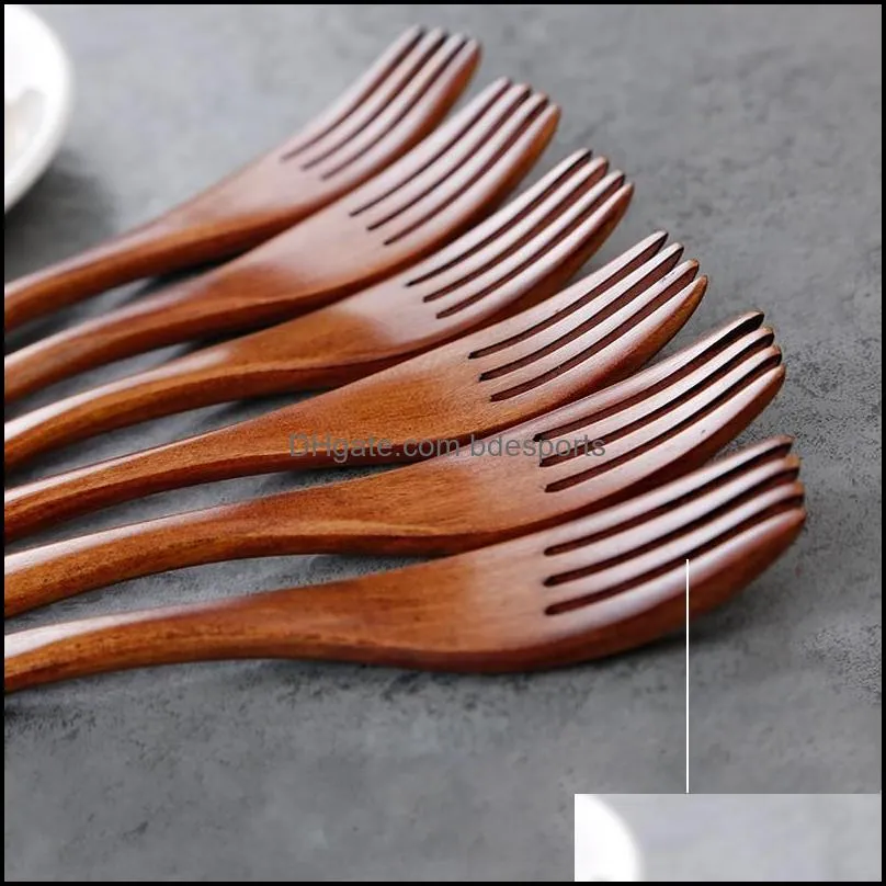 wooden forks ecofriendly japanese wood salad dinner fork tableware dinnerware for kids adults cake fruit wood fork customizable 46 g2