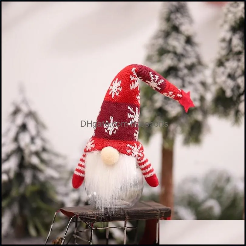 christmas decorations knitted hat faceless doll plastic candy can christmas gnomes candy gift box festive party supplies 5 5mg1 d3