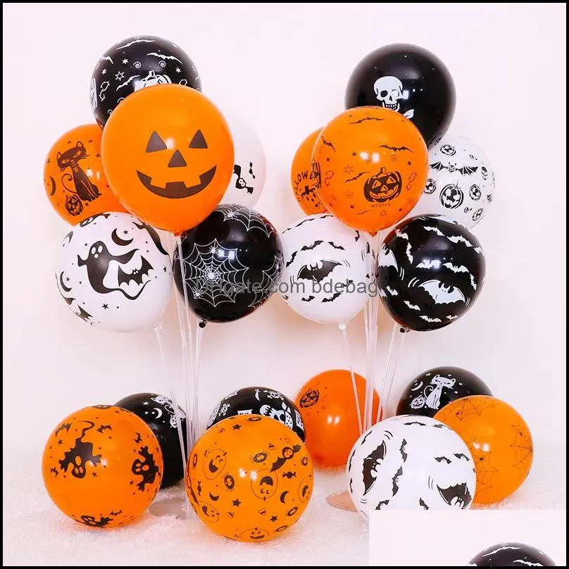 halloween balloon latex bat printing multi styles balloons festival party black orange decorative airballoon arrival 15xsa l1