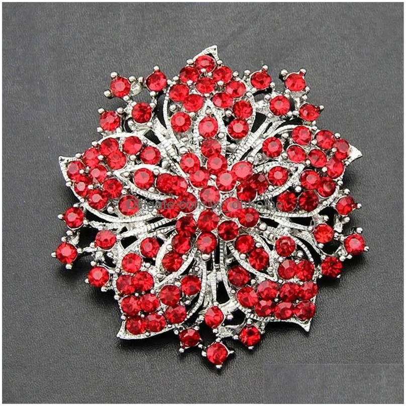 fashion diamond brooch crystal flowers brooches pins boutonniere stick corsages scarf clips wedding brooch fashion jewelry