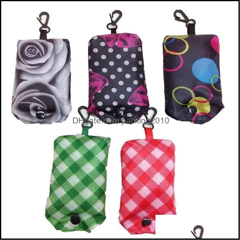 newest home nylon foldable shoppings bag reusable ecofriendly folding shopping storage bags ladies 31 h1