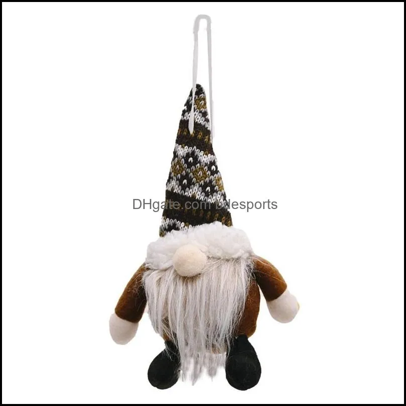 gnomes beard tree pendant doll christmas party knitted creative plush toys christmas garden ornaments santa xmas supplies 5 5gl3 q2