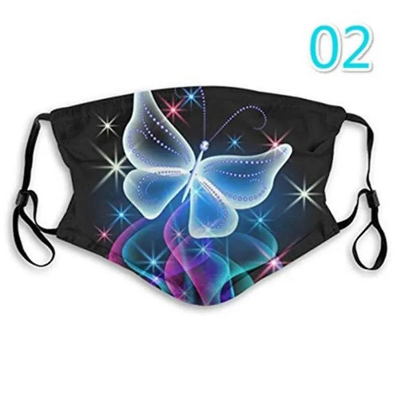 face mask fashion cotton butterfly print reusable adult adjustable soft breathable anti dust fog mouth masks 20211222 q2