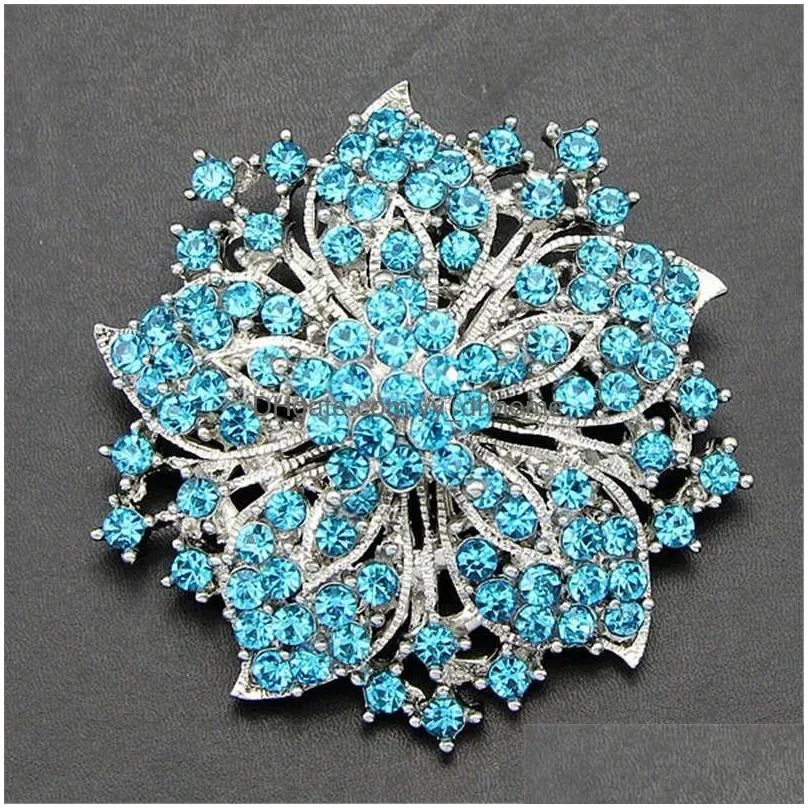 fashion diamond brooch crystal flowers brooches pins boutonniere stick corsages scarf clips wedding brooch fashion jewelry