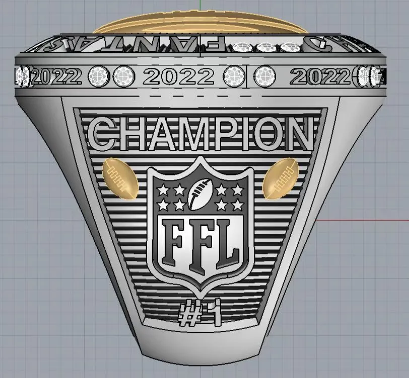 ring of 2022 fantasy football league ffl game champions souvenir rings