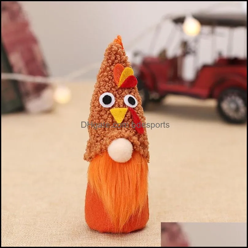 thanksgiving party decorations turkey shaped hat gnomes dolls lighted plush doll cartoon toy festive party supplies home decor 5 6mg