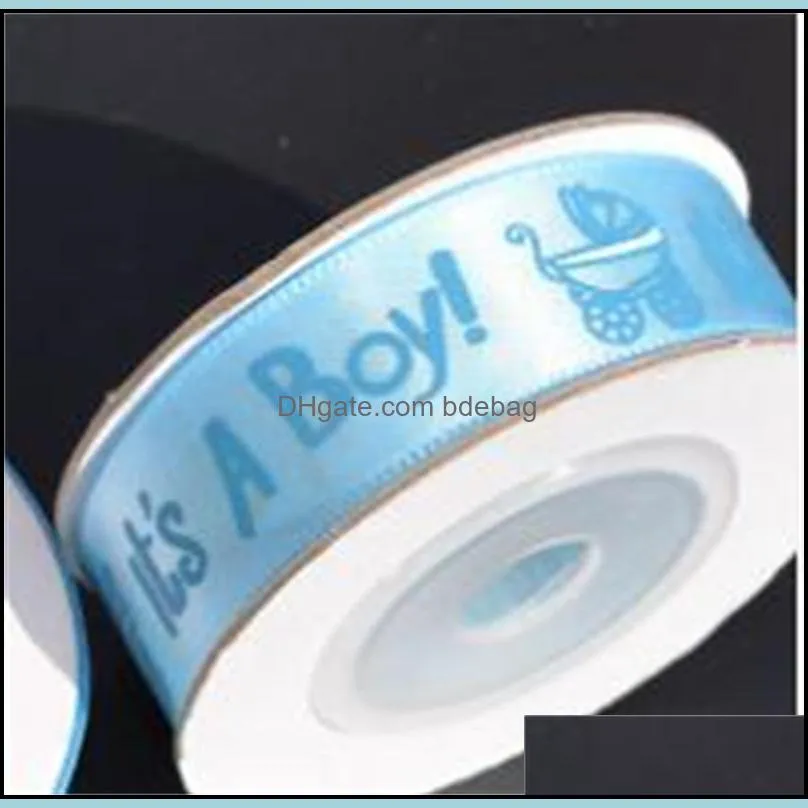 polyester fiber gift wrap tape baby shower packing decorative tapes blue english letter pattern decorate article arrival 4hm l1