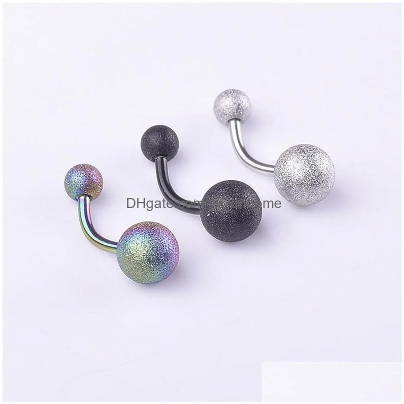 puncture dull polish ball belly ring stainless steel allergy navel bell button rings for women fashion jewelry 