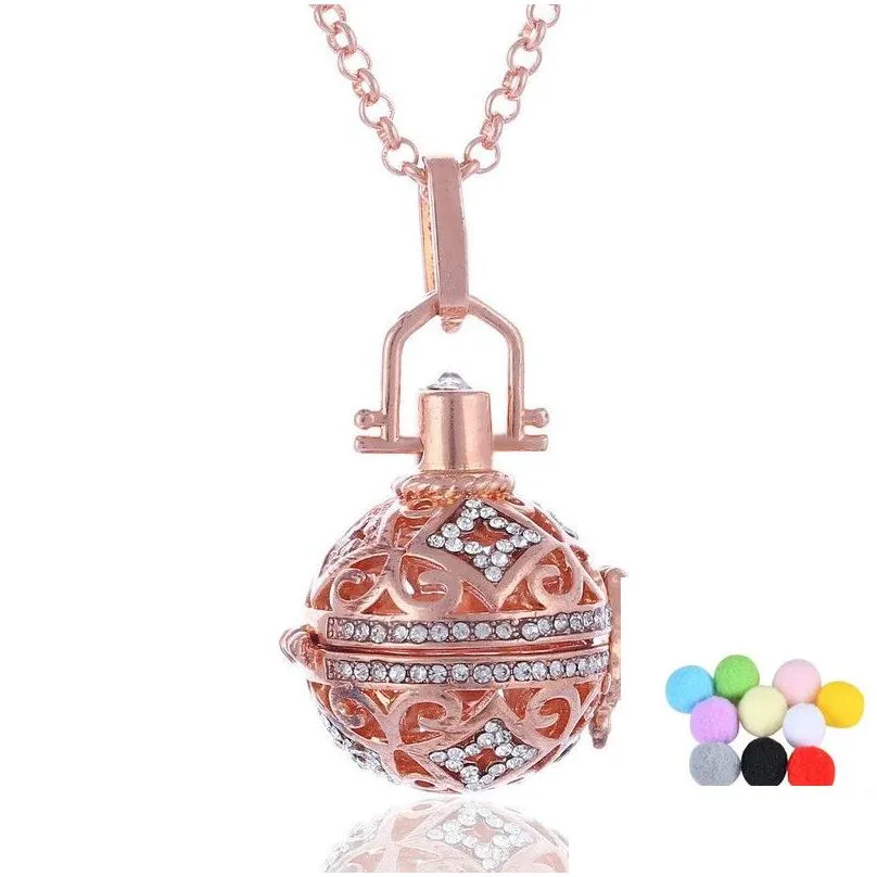 aromatherapy essential oil diffuser necklace locket pendant necklaces jewelry gift