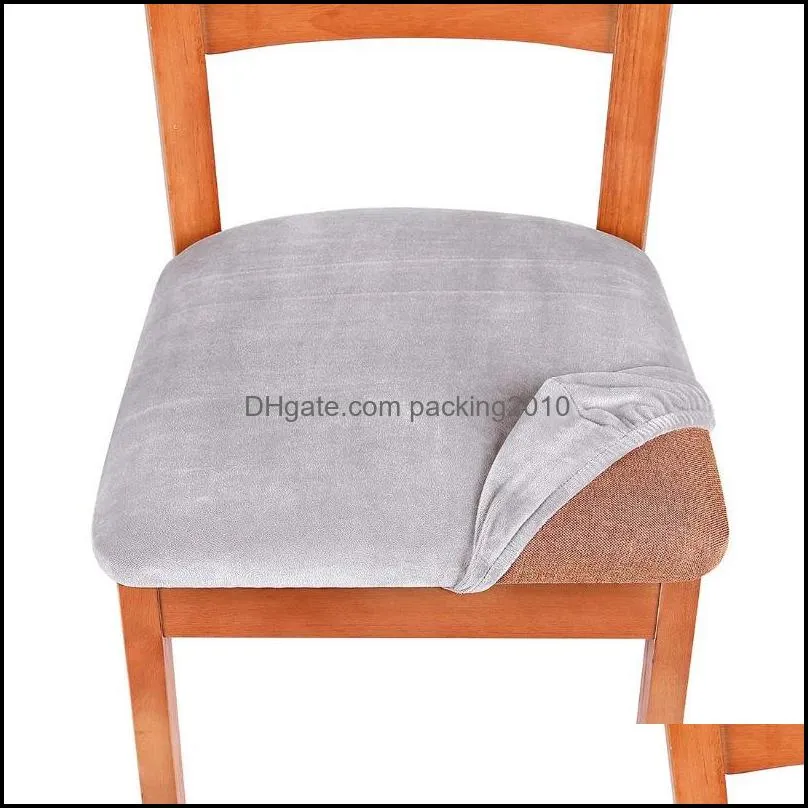 removable washable chair covers household velvet dining chairs cushion elastic winter spandex dustproof seat cover currency home new 7zf