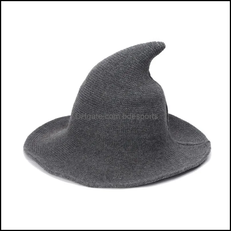 halloween witch hat diversified along the sheep wool cap knitting fisherman hat female fashion witch pointed basin bucket wholesale
