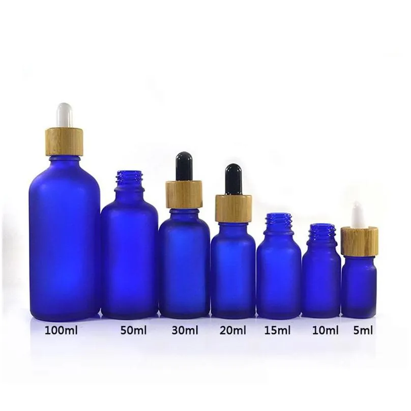  oil glass dropper bottle with bamboo lid bamboo serum bottle frosted green blue amber clear 10ml 15ml 20 30ml 50ml 21 g2