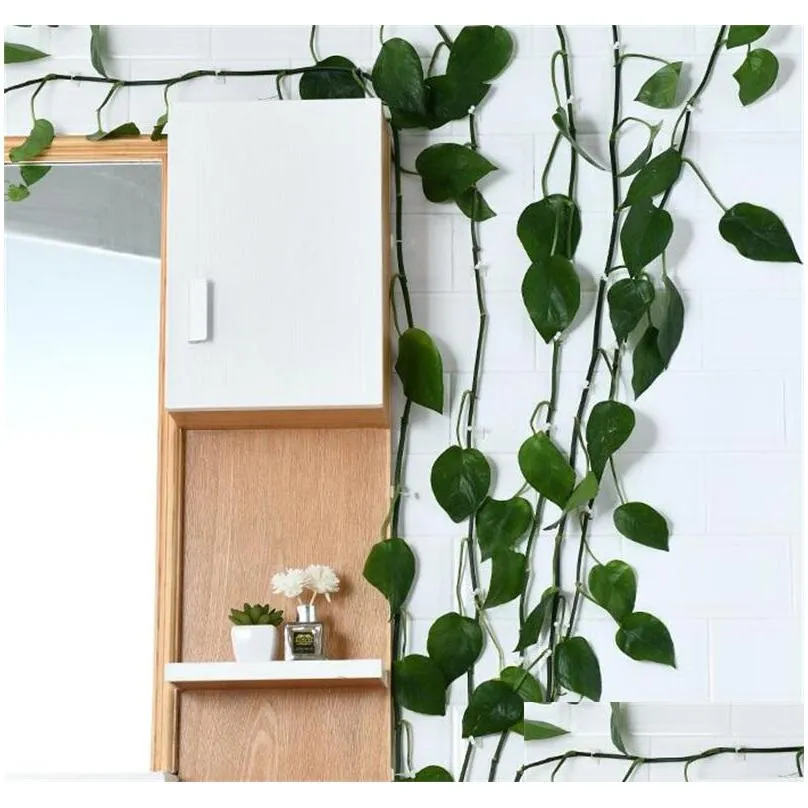 green vines wall climbing fixture pure color plastic cane vine plants paste hook multiple sizes are available fixers 0 11cc j2