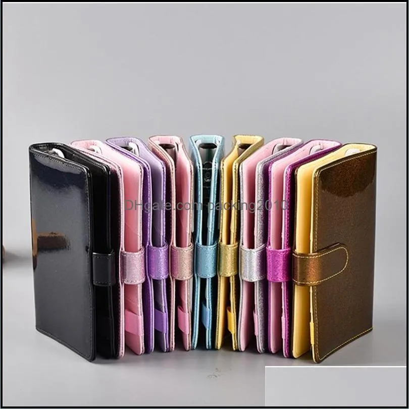 holographic a5 a6 pu leather notepads cover rainbow ring binder for filler paper coverwith magnetic buckle closure laser 802 b3