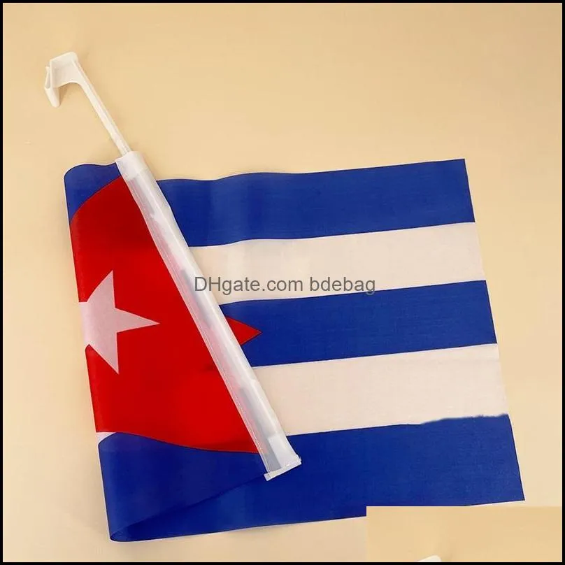 30x45cm cuba national flag a star blue and white stripes red triangle car glass decorate flags polyester fabric banner 1 2sx y2