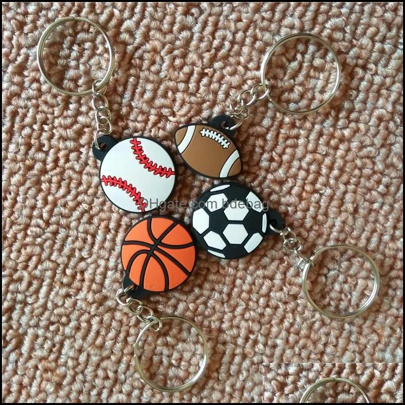 basketball baseball football rugby keychains soft glue key ring portable keys buckle small and exquisite bardian 0 45tz j1