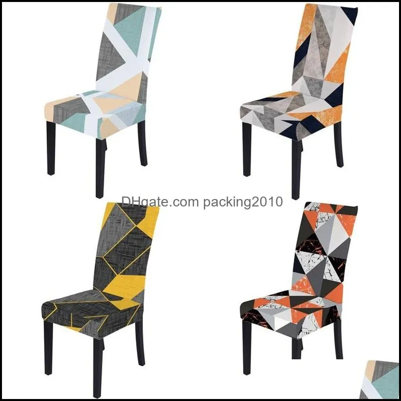 thickening seat cover elastic force hotel household geometry printing spandex conjoined all inclusive chair covers home new arrival 12nw