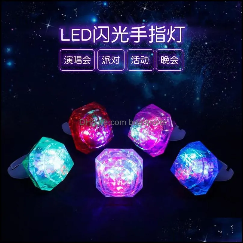 illuminate ring plastic finger light dazzling cool hand ornaments party supplies activity prop toy stretchable small gift 1 95hl c1