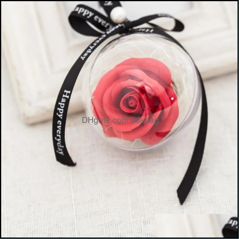 artificial rose flower soap round ball decorations fake flowers for christmas valentines day fashion wedding gift bouquet 3 5dc zz