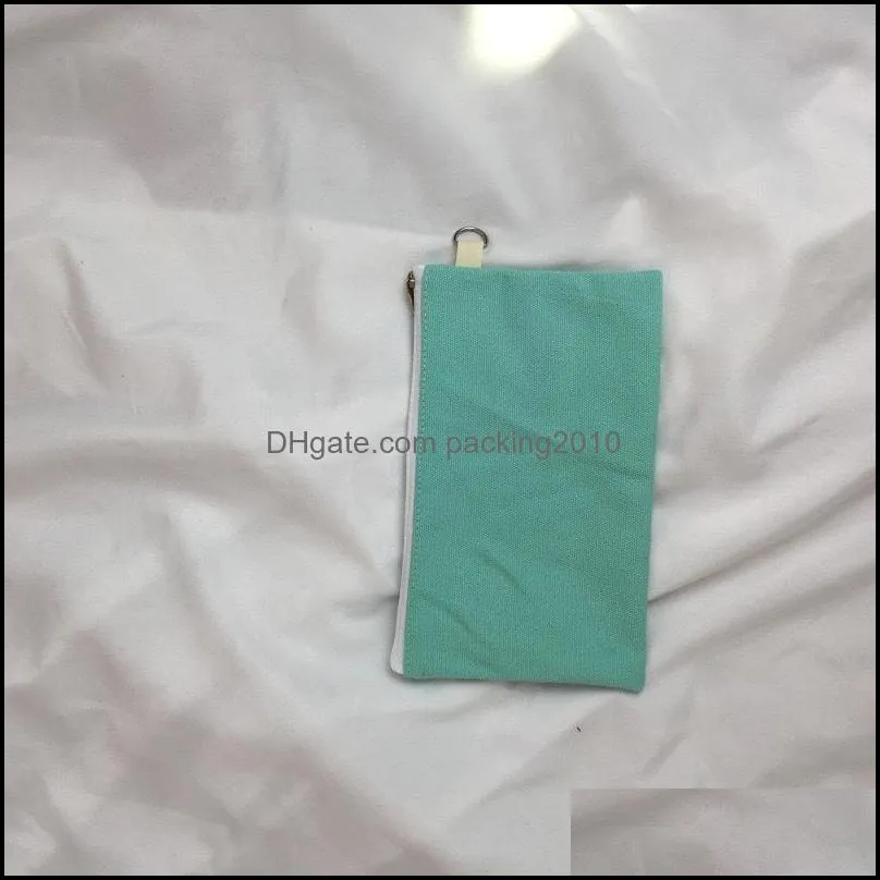 simplicity blank canvas pencil cases pen pouches cotton cosmetic bags makeup bags mobile phone clutch bag 227 n2