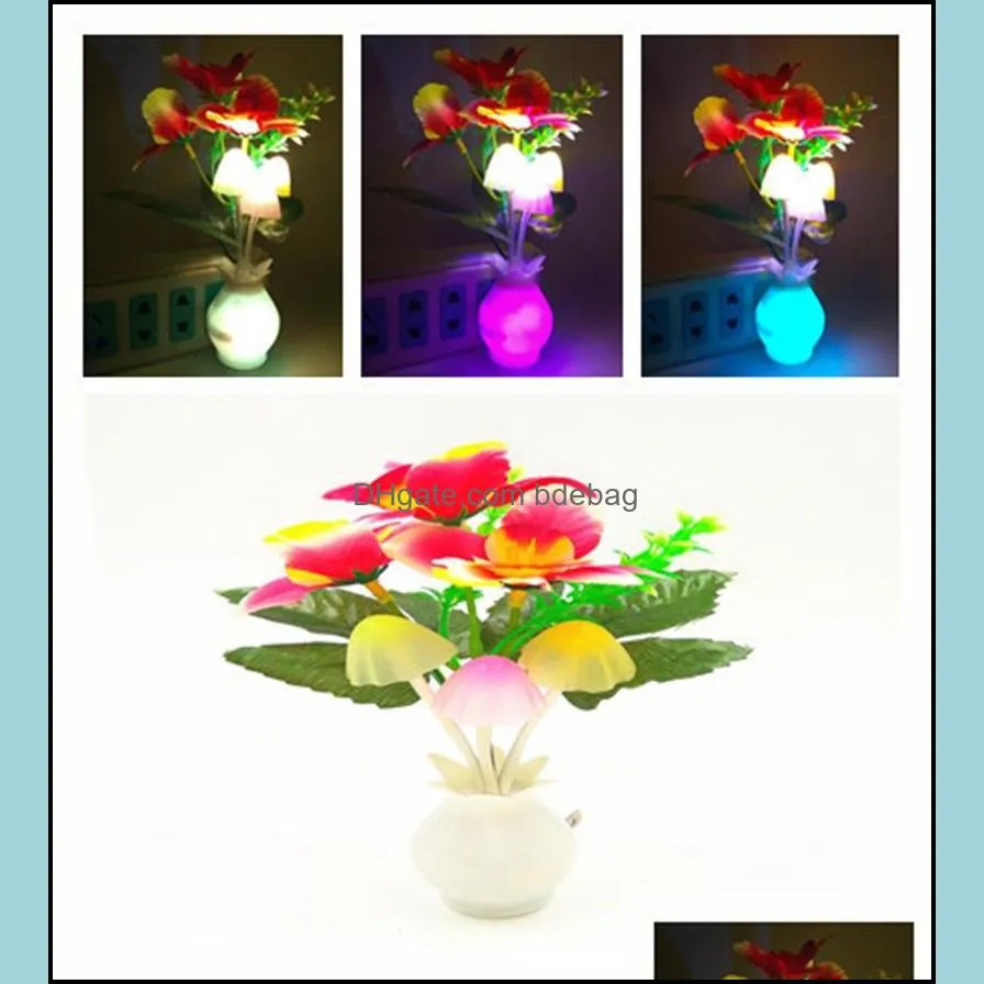tulips led light control lamp flower leaf vase plugs lights warm glow lamps party home inductive electric 2 5lja n2