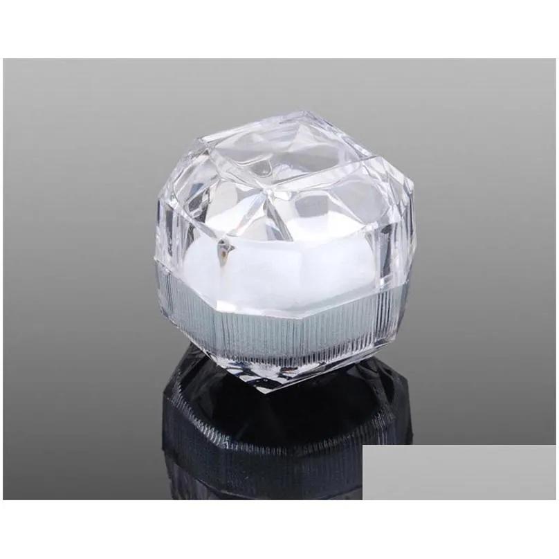 fashion acrylic jewelry packing box womens ornaments case ring earring stud storage jewels gift container 0 3cq l2