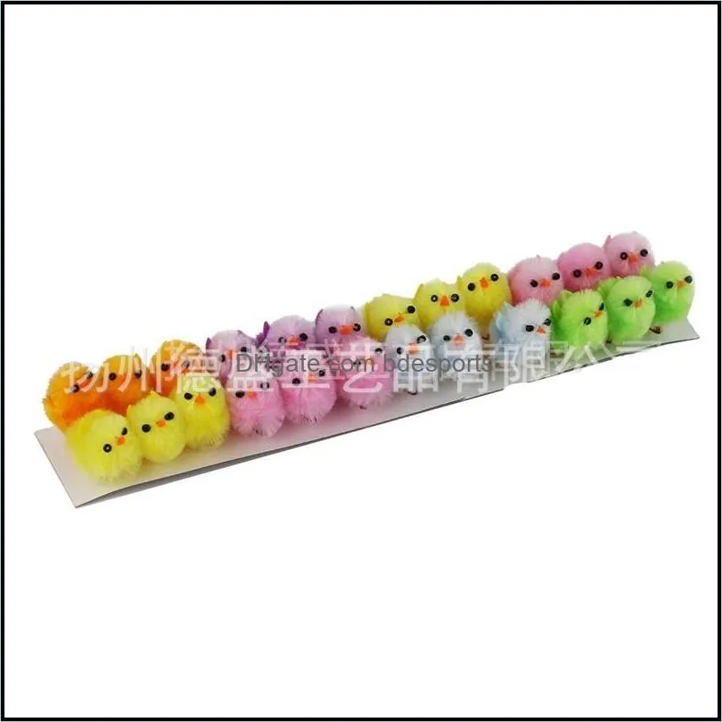 36pcs mini easter chicks simulation cute colorful easter chicks baby chicks for easter party egg bonnet decoration 164 n2