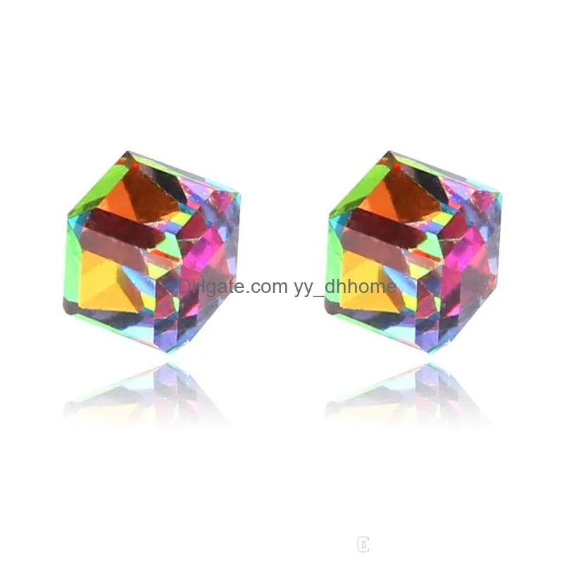 zircon cube magnetic stud slimming earrings health nonpierced earring magnets jewelry men women