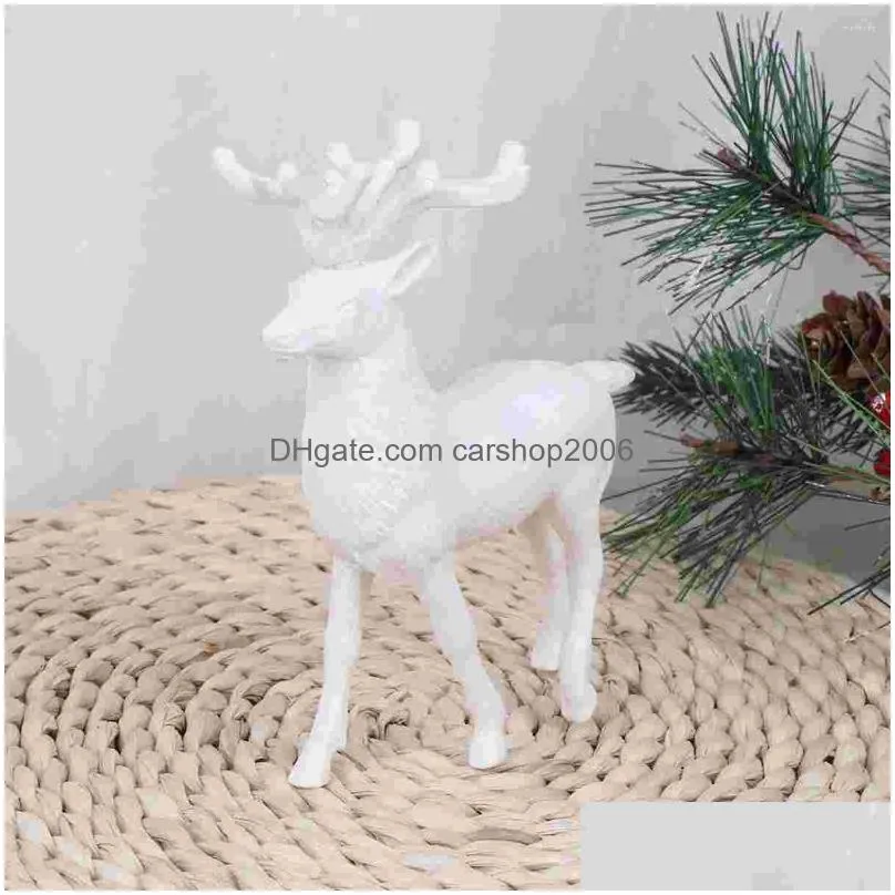 christmas decorations deer decor desktop reindeer ornamentswhite figurinemini decorative figurines accessory table sculpture wreath